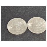 (2) 1921 Silver Dollars