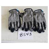 3 pair (M) gray gloves
