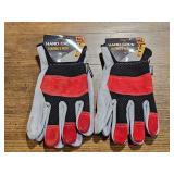 (M/L) 2 pair leather work gloves