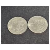(2) SILVER 1921 Brilliant Morgan Dollars