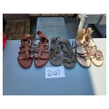 3 pair sandals 9 - 10