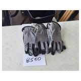 3 pair (M) gray gloves