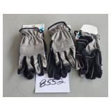 3 pair (M) gray gloves