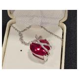 ruby heart necklace