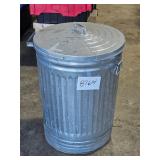 metal trash can