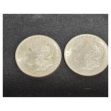 (2) SILVER 1921 Brilliant Morgan Silver Dollars
