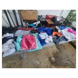 clothes on table