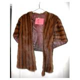 Vintage 1950s brown mink fur stole wrap