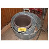 vintage galvanized metal wash tubs with handles