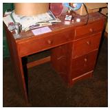 vintage wooden desk with drawers