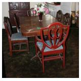Duncan Phyfe style dining set table and chairs