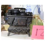 Miniature stove, Bull Figurine, Oil Lamp