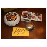 vintage ceramic trinket boxes,  jewelry