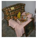 chair, print, tray
