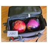 bowling balls, bag