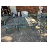 iron chairs & bench glider