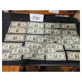 (3) Red, (10) 1976, & (11) other TWO Dollar Bills