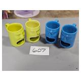 4 Cordon Blue BIA Tiki Face Mugs