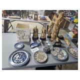 Oriental figures & plates - some broken