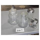 canisters, jugs, jars