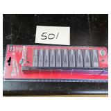 Milwaukee 10pc metric 3/8 deepwell socket set