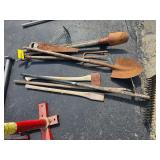 group of yard tools
