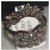 Ring Guard 14k wg Natural Brilliant Diamonds