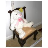 Small Chair and Stuffed Bunny