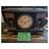 vintage black Sessions mantel clock