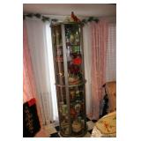 Curved glass curio cabinet