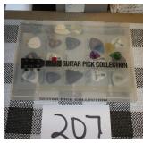 collection of custom and vintage guitar picks