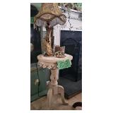 accent table & decorative peacock  lamp