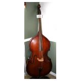 double bass, featuring a deep wood finih