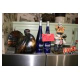 Ceramic chef pig, turkey figurine, etc