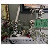 Reindeer, candle holders, decorations