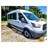 2017 FORD TRANSIT VAN V6, 3.5L TURBO ECO BOOST - 254,413 MILES - RUNNING BOARD STEPS ATTACHED - MINOR ROCK PECKS ON HOOD - MOLDING ABOVE STEP REMOVED / MISSING - DRIVERS SIDE CENTER PANEL SLIGHTLY BEN
