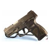 TAURUS G2C PISTOL – 9MM – SEMI-AUTO – BLACK ON BLACK – EXCELLENT CONDITION – MINOR HOLSTER WEAR ON EDGES NEAR MUZZLE – S/N ACC727675