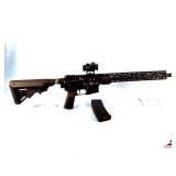RADICAL FIREARM RF-15 TACTICAL RIFLE 5.56X45 CAL - FULL LENGTH RAIL - 6 SIG SAUER SCOPE - 10 POWER - ADJUSTABLE STOCK - PISTOL GRIP - PN AG 30 CLIP MAG - OPEN BARREL MUZZLE BREAK - S/N 23-82990