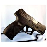 TAURUS G2C PISTOL – 9MM - SEMI-AUTO – BLACK ON BLACK – SLIGHT WEAR ON GRIPS – RECEIVER AND BARREL MINOR HOLSTER WEAR – S/N 1C149793