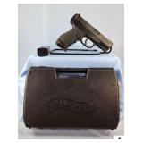 CARL WALTHER CREED SEMI-AUTO PISTOL - .9MMX19 CAL - BLACK - 2 CLIPS - MINT CONDITION IN CASE WITH BOOK - S/N FCP6344