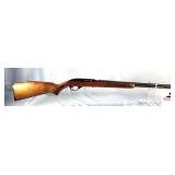 GLENFIELD 60 RIFLE - .22LR CAL - CHECKERED PISTOL GRIP - MONTE CARLO STOCK, GOOD COLOR - ONE PIECE CHECKERED FOREARM, GOOD COLOR - SHOWS CARRY WEAR & SCRATCHES - FINISH WEAR NEAR BUTT PLATE - FEW LIGH