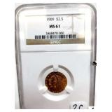 1909 INDIAN HEAD $2.5 GOLD - (NGC MS 61)