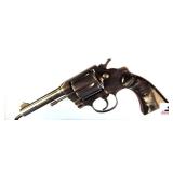 COLT POLICE POSITIVE SPECIAL REVOLVER – 38 S&W - BLUE BARREL – CUSTOM BLACK & WHITE SHINY PISTOL GRIPS – GRIP FRAME ENSCRIBED RHKP 8670 – BLUING GOOD FOR AGE – BLUING EVENLY WORN – SLIGHT 