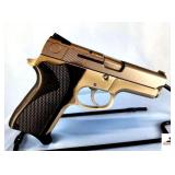 SMITH AND WESSON MD. 6926 PISTOL – 9MM - SEMI-AUTO – STANLESS – BLACK CHECKERED GRIPS – GUN ALMOST MINT – LIGHT HOLSTER RUB ON BBL – S/N THF9153