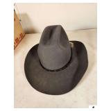 MILLER BROS WESTERN HAT IN BOX- COLOR GUNMETAL- SIZE 7-1/4"_x000d_
_x000d_
HALL CLOSET