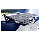 2 WHEEL BUMPER TRAILER- TILT BED - MESH FLOOR - 9 FT. 4 IN. X 63 IN. WIDE