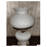 MILK GLASS HOBNAIL LAMP