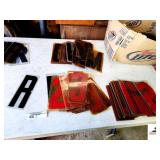 BOX OF LETTER & NUMBERS FOR PORTABLE SIGN - SOME COLORS HAVE TURNED