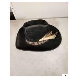YA WESTERN COWBOY HAT-DUKE COLLECTION SIZE 7-1/4" TO 7-3/8"- WITH FEATHER BAND_x000d_
_x000d_
HALL CLOSET