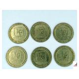 (12) IMPERIAL PALACE ONE DOLLAR GAMING TOKENS- BILOXI, MS
